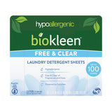 Biokleen Laundry Detergent Sheets - Dye & Fragrance Free, Hypoallergenic, Enzymatic Cleaner, Stain Remover, Bio Active Formula, No Plastic Jug