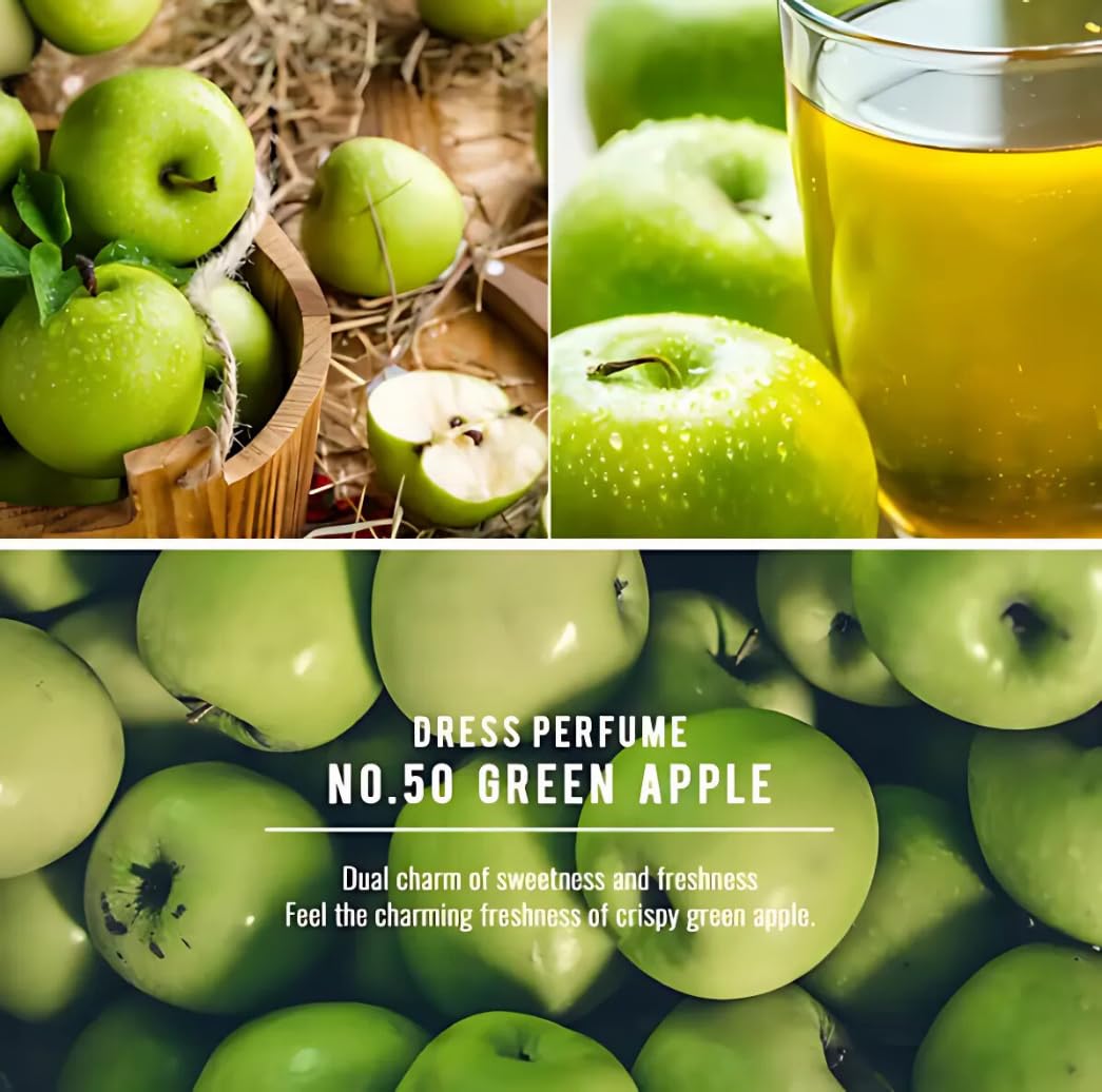 W.Dressroom No.50 Green Apple Living Clear Perfume, Body Mist & Fabric Spray Deodorizer, Alcohol-Free Water-Based, Odor Neutralizer for Clothes