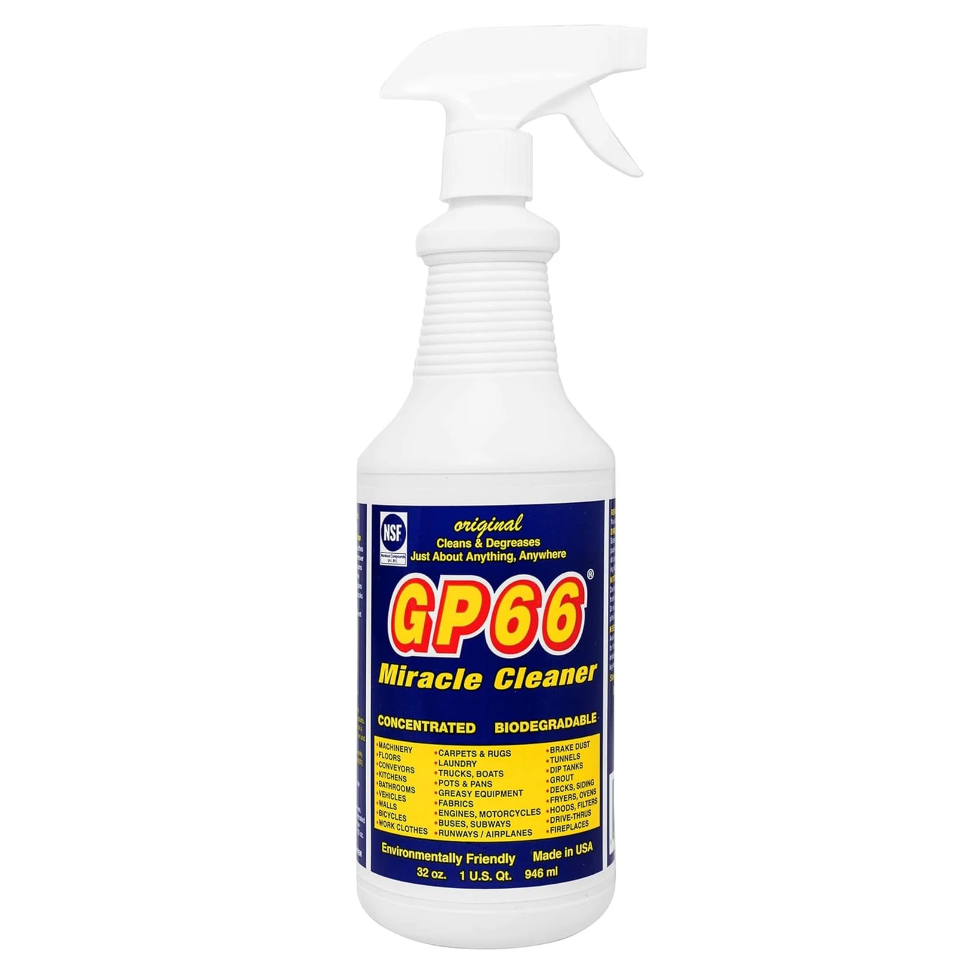 GP66 Green Miracle Cleaner Super Size (32 oz) - Powerful American Made All-Purpose Cleaner, Heavy Duty Concentrated Formula Cleans Kitchens