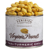 FERIDIES Virginia Peanuts, Thai Turmeric Chili Flavor, 9 Oz, All Natural, Non GMO, Kosher Certified Gourmet Peanuts