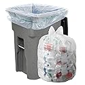 Aluf Plastics Heavy Duty 95 -96 Gallon Clear Trash Bags - (Pack of 32) 1.5 MIL - 61" x 68" Industrial Garbage Bags Premium Quality Can Liners