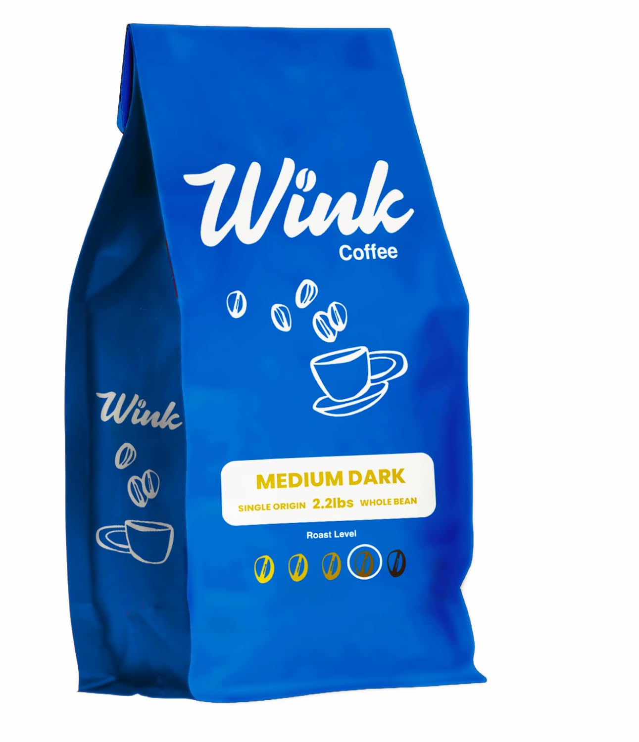 Wink Coffee Medium Dark Roast Espresso Whole Bean Coffee, 2.2 lb Bag, 100% Arabica Coffee Beans, Single Origin, Gourmet, Small-Batch, Smooth Rich