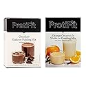 PROTIFIT - High Protein Chocolate & Orange Creamsicle Pudding & Shake Mix 2 Pack, 15g Protein, Low Calorie, Low Fat, Low Carb, Aspartame Free, Idea