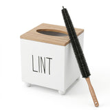 CHONIC Lint Bin for Laundry Room, Farmhouse Lint Box, Wooden Lint Holder with Lid, Lint Container for Laundry Room Decor, Dryer Lint Trash Can