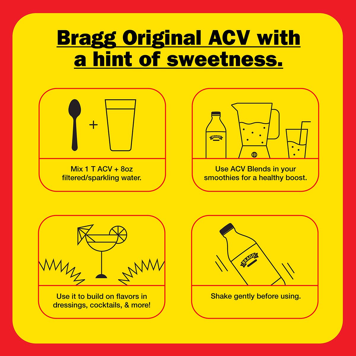 Bragg Organic Apple Cider Vinegar Cranberry Apple Blend with the Mother - 16 fl oz - Raw and Unfiltered
