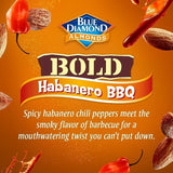 Blue Diamond Almonds, BOLD Flavored Habanero BBQ On-The-Go Snack Nuts Perfect for Road Trips, Lunches, Kids and Adults, 1.5 Single Serving Tubes, 12