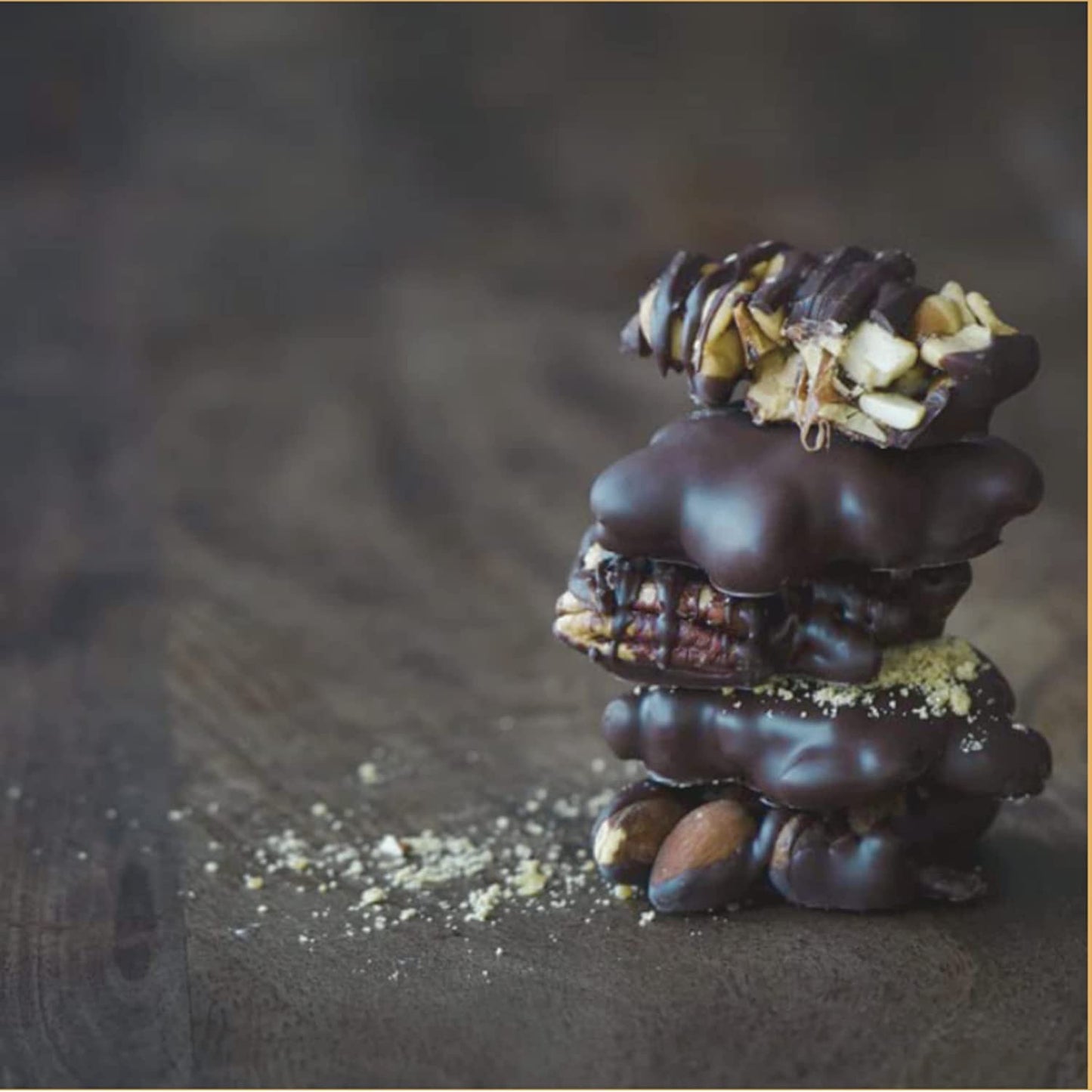 Nut Clusters Chocolates 2 Pack - Chocolate Nuts Gift Set, Kosher Dairy Free. Brooklyn Handcrafted, Caramel Drizzled Pecan, Roasted Almond, Brittle