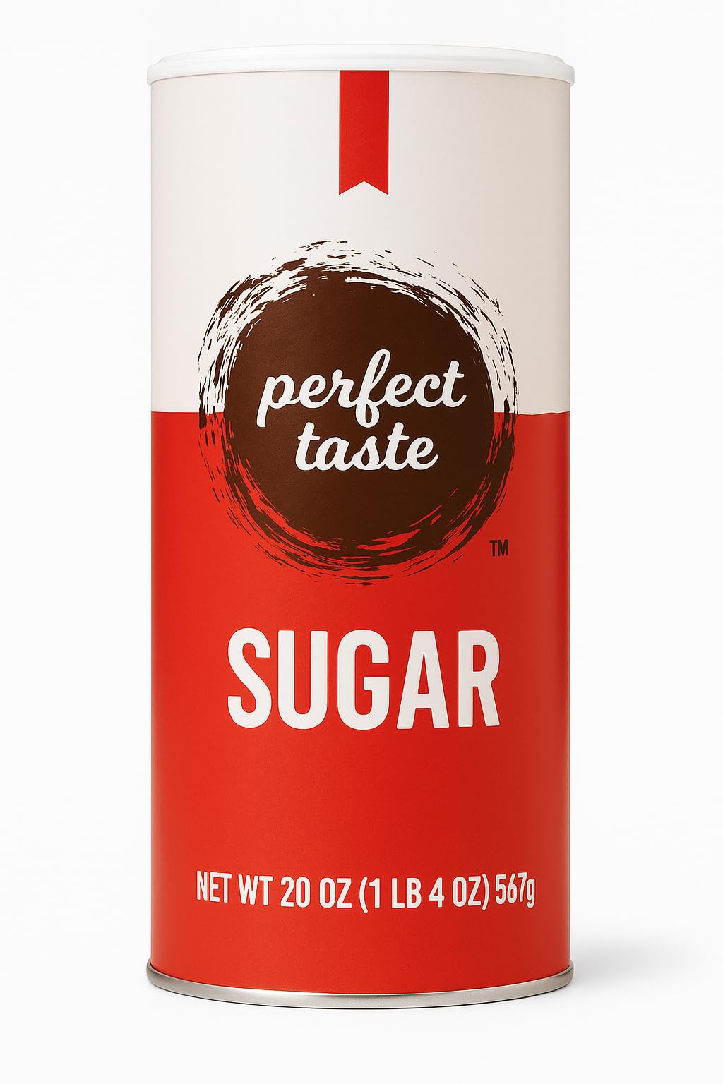 Perfect Taste Granulated Sugar - 20 oz Sugar Canister - Pure White Sugar for Coffee, Tea, Baking & Office Use - Easy-Pour Packaging