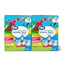 Great Value Fruits & Veggies Variety Pack Applesauce Pouches, 3.2 oz, 24 Count, Palm Peach, Bursting Berry & Strawberry Bananarama