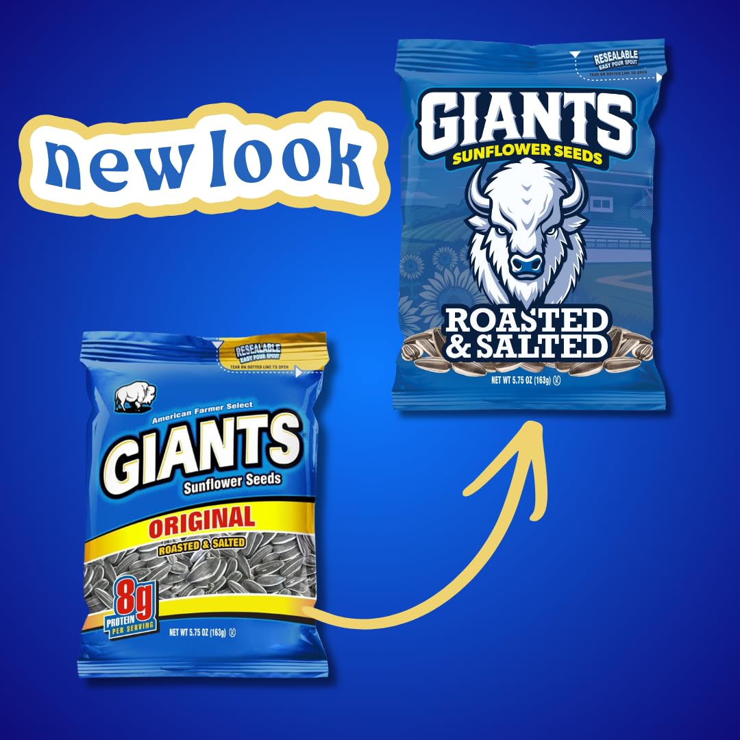 GIANTS Original Sunflower Seeds - Sunflower Seeds to Eat, Sunflower Seeds Bulk, Lightly Salted Sunflower Seeds for Eating, High Protein Snack - 5.75