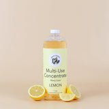 Steve's Cleaners, Everyday Multi-Use Cleaner Concentrate, Fresh Lemon Essential Oil, 100 Refills - Recucing Plastic, 1 Liter Bottle with 4 Empty 10 oz