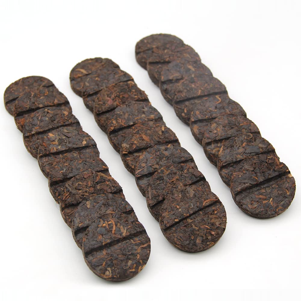 LWXLJMJZC?(24 Cakes-96 Cups) Pu-erh Tea in Bamboo Leaf Tube -Ripe Puerh Tea Cake -Easily Divided into Halves or Quarters-Shu Puer Tea-Ripe Puerh Tea