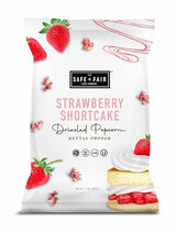 Safe + Fair Food Company Plant-Based Gourmet Strawberry Flavored Popcorn - Strawberry Shortcake Drizzled Kettle Corn Popcorn - Non-GMO + Gluten-Free