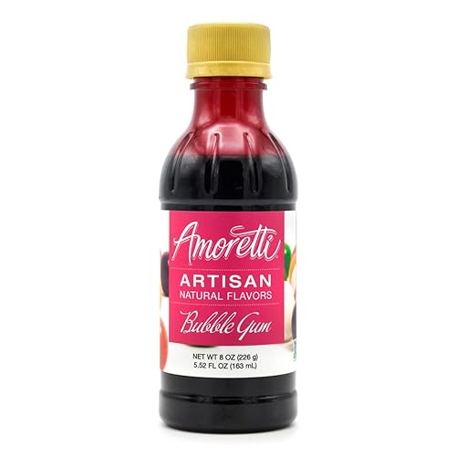 Amoretti - Natural Bubble Gum Artisan Flavor Paste, 8 oz, Perfect For Ice Cream, Beverages, Cakes, and more, Preservative Free, Vegan, Gluten Free, No