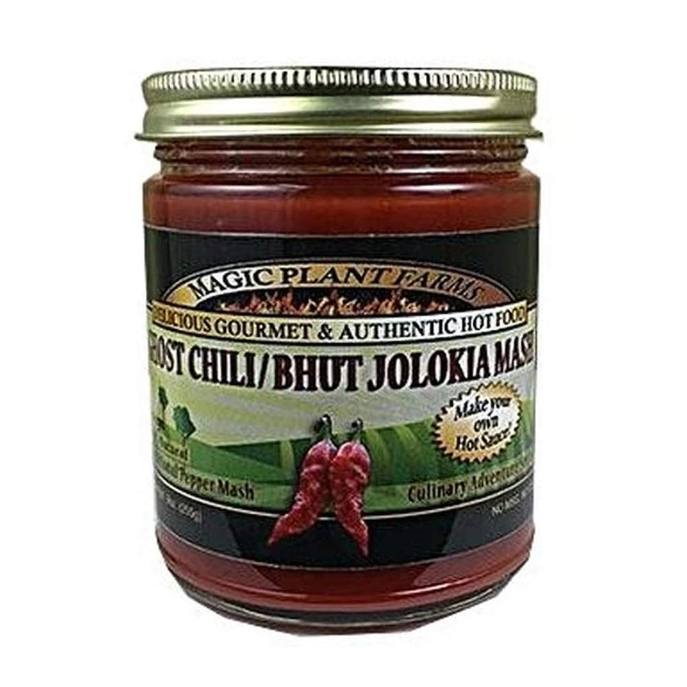 Red Ghost Pepper Mash by Magic Plant - aka Bhut Jolokia | Embrace the Super Hot Ghostly Bite | 1M SHU | Distinctive Rich Fruity Flavor | Fresh Pepper