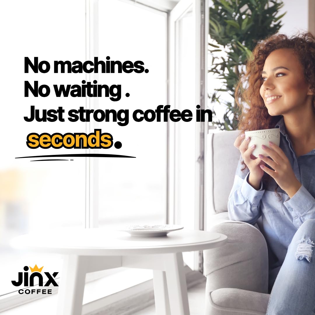 Jinx Coffee Concentrate - 50x Stronger Cold Brew Coffee | Strong Caffeine Concentrated Liquid, Perfect for Instant Hot or Iced Coffees, Cold Brew