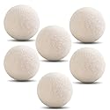 Wool Dryer Balls 6-Pack Reusable Natural for Fabric Softener, Laundry Dryer Balls to Reduce Wrinkles & Shorten Drying Time Naturally