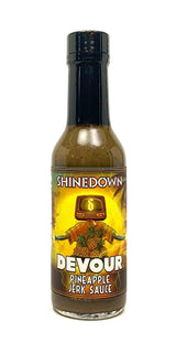Torchbearer Shinedown Sauces Pineapple Jerk Sauce aka Devour, 5oz Heat Level 3, Medium Spicy - All Natural Hot Sauce, Vegan, Extract-Free, Made in USA