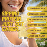 Protein Fruit Drink Mix, 15g Clear Protein, Low Sugar, Collagen + Prebiotics, No Artificial Colors or Dyes, Refreshing by Wholesome Provisions (Pack