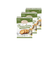 All Natural Bite Size Bruschetta Toast Crackers Bruschettini Vegan Chips (4.23oz 3PACK, Garlic & Parmesan)