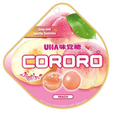UHA CORORO (Peach / 40g x 6) Japanese Gummy Candy, Gummies (Juicy and Squishy/real fruit juice) kororo