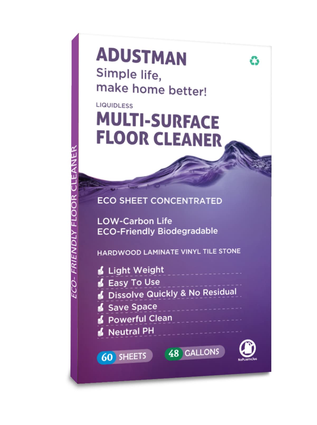 Eco Friendly Floor Cleaner Concentrated Biodegradable Cruelty-Free Hard-Surface Hardwood Laminate Vinyl LVT LVP Marble,Plastic Free Light-weight
