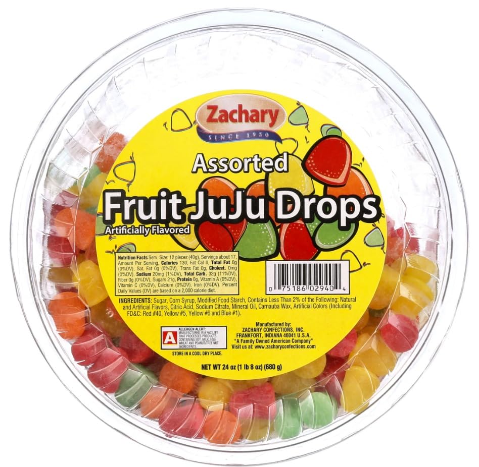 Zachary Assorted Fruit JuJu Drops 24oz Tub