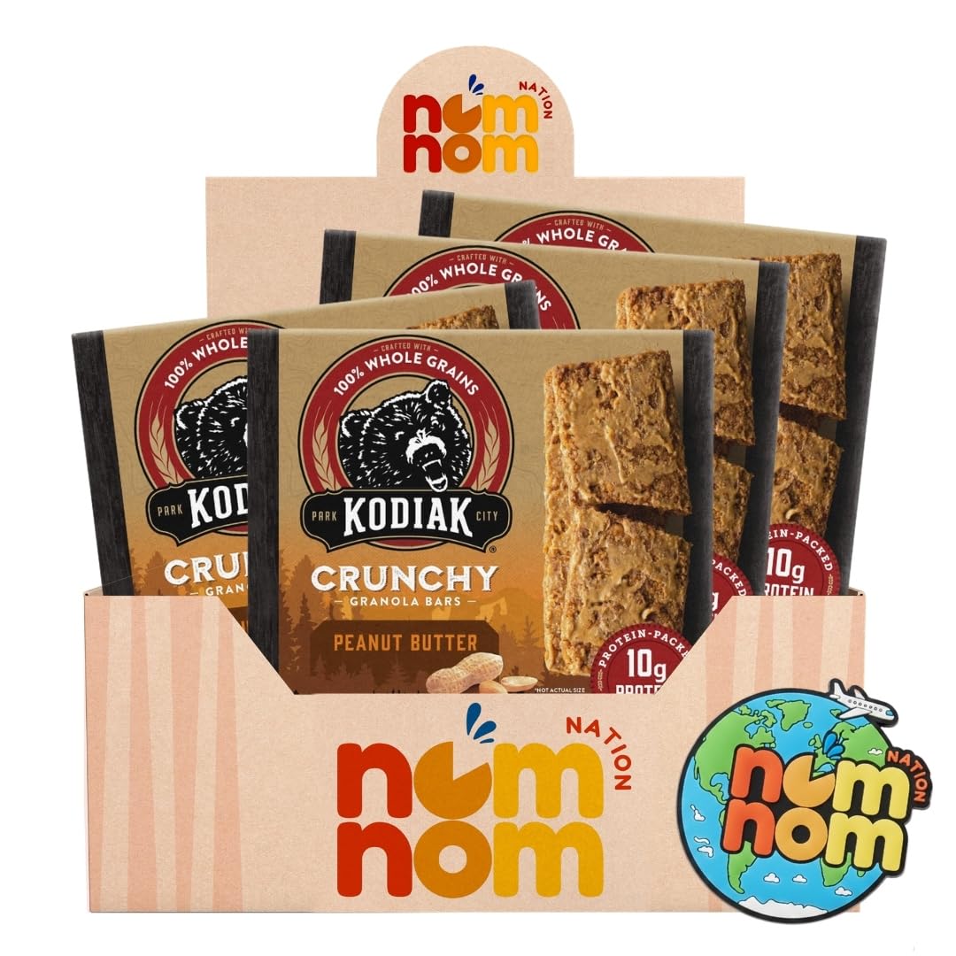Kodiak Peanut Butter Granola (Pack of 4, 9.5 oz) - Protein Snack Bars - Chocolate Chip Breakfast Bites - Portable Snack Pack with a Random Item - 5