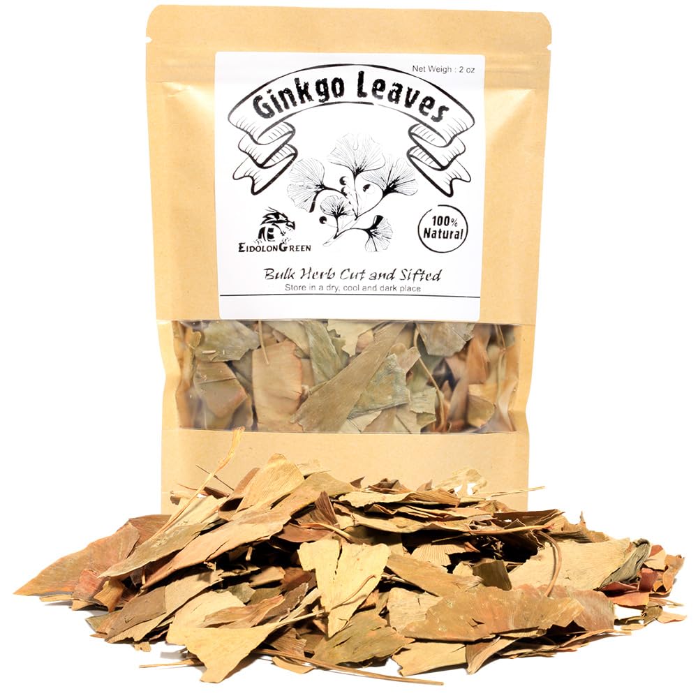 EidolonGreen Dried Ginkgo Biloba Leaves?Ginkgo Leaves/Yin Xin ye/???? 2 Oz (60g)