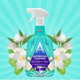 Astonish Streak Free Foaming Bathroom Cleaner Spray Bottle - Deep Cleaning White Jasmine & Basil Scented Spray For Soap Scum, Watermarks & Limescale