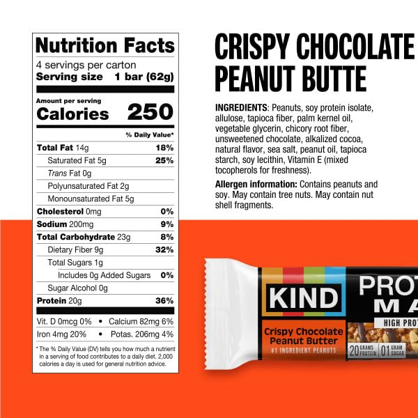 KIND Protein MAX Variety Pack, Dark Chocolate Crisp, Raspberry Cocoa Crisp, Crispy Chocolate Peanut Butter, 20g Protein, Low Sugar, 12ct