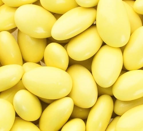 Yellow Jordan Almonds by Its Delish, 2 LBS Bulk | Sugared Almond Nut with Sweet Hard Candy Coating - Bulk Wedding Favors, Bridal and Baby Showers