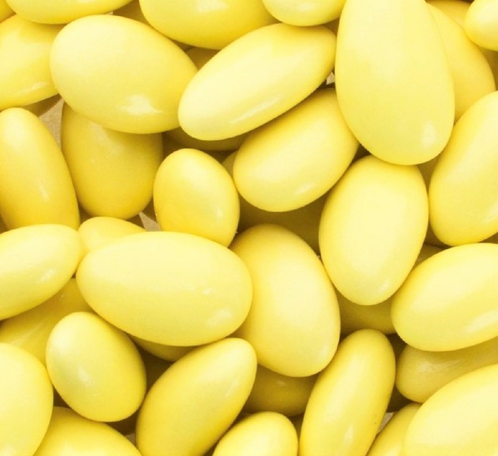Yellow Jordan Almonds by Its Delish, 2 LBS Bulk | Sugared Almond Nut with Sweet Hard Candy Coating - Bulk Wedding Favors, Bridal and Baby Showers