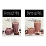 PROTIFIT - High Protein Dark Chocolate & Mocha Pudding & Shake Mix 2 Pack, 15g Protein, Low Calorie, Low Fat, Low Carb, Aspartame Free, Idea Protein