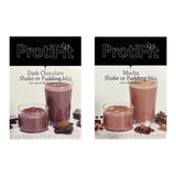 PROTIFIT - High Protein Dark Chocolate & Mocha Pudding & Shake Mix 2 Pack, 15g Protein, Low Calorie, Low Fat, Low Carb, Aspartame Free, Idea Protein