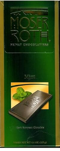 Moser Roth Privat Chocolatiers Mint Dark European Chocolate, 4.4 Ounce