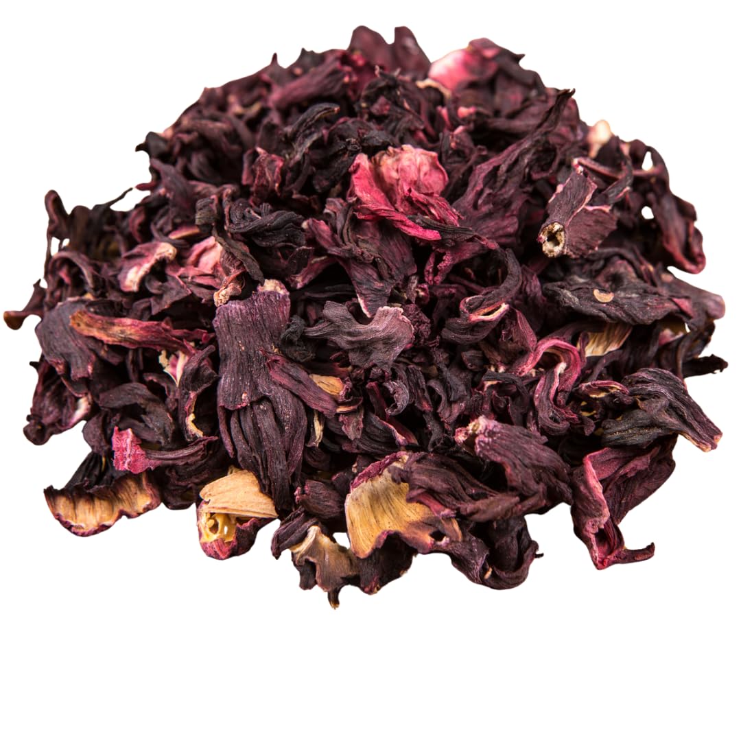 Geenafoods Dried Hibiscus Flowers _ 1lb Whole Petals, Flor de Jamaica- by Geenafoods in Resealable Bag.Pure Whole 100% NATURAL Petals Hibiscus flower
