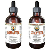 Lomatium Alcohol-Free Liquid Extract, Lomatium (Lomatium Dissectum) Dried Root Glycerite Hawaii Pharm Natural Herbal Supplement 2x2 oz