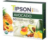Tipson Organic Avocado Variety Sampler - 6 Flavors (60 Tea Bags), Herbal Tea Infusions - USDA Organic, Non GMO, and Gluten Free