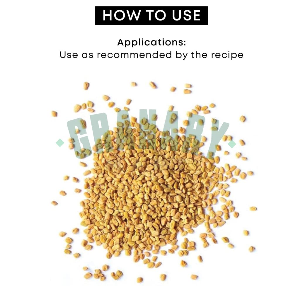 Natural Whole Fenugreek Seeds by Granary Mart - Whole & Gourmet Indian Spice - Ideal Seasoning for Cooking - Free of Preservatives - Affordable Bulk