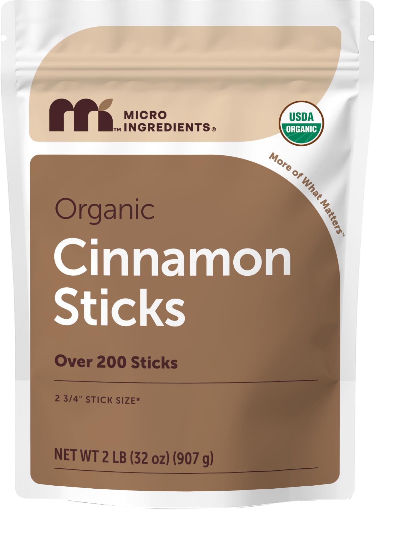 Micro Ingredients Organic Cinnamon Sticks Whole, 2lb (200+ Sticks) | Bold Aroma & Flavor | Great for Tea, Desserts & Cooking | Non-GMO, Vegan
