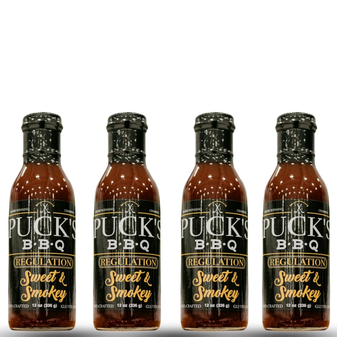 Puck's Regulation Sweet & Smokey BBQ Sauce, 12 oz (4)