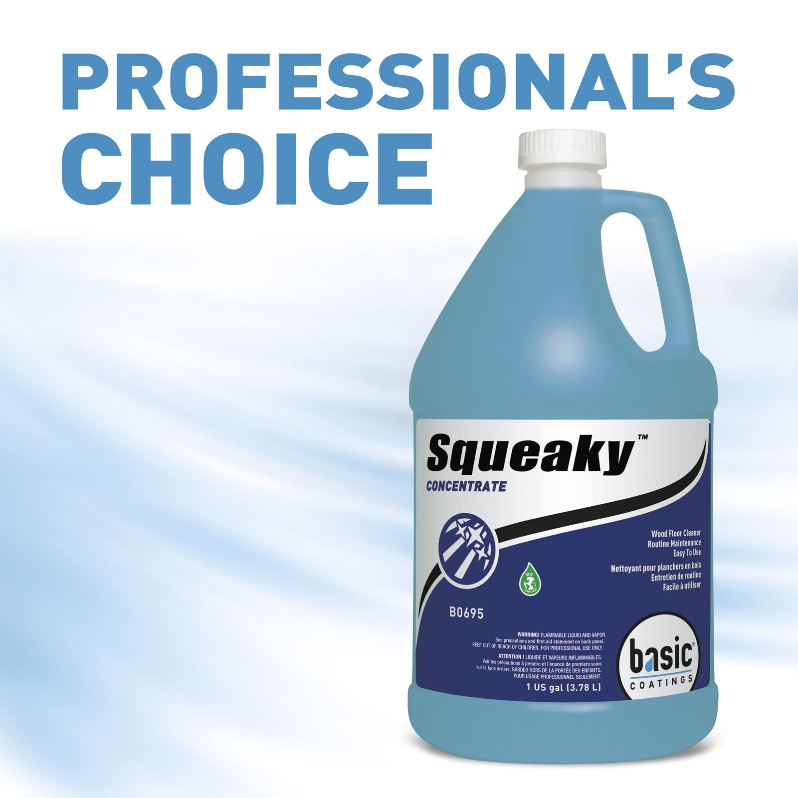 Basic Coatings Squeaky Cleaner Concentrate | Hardwood, Laminate Floor Cleaner | No Residue | Cleans Tough Dirt and Grease | 1 gal