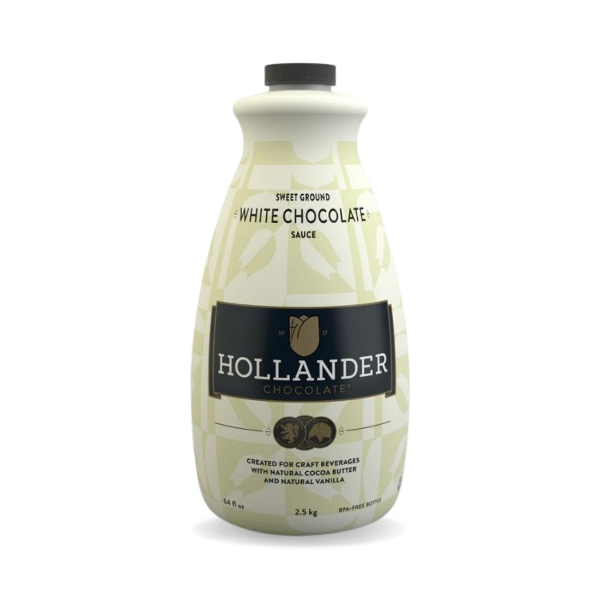 White Chocolate Café Sauce™ by Hollander Chocolate Co. | 64 FL Oz | Made with Real Cocoa Butter | NO Pump Included