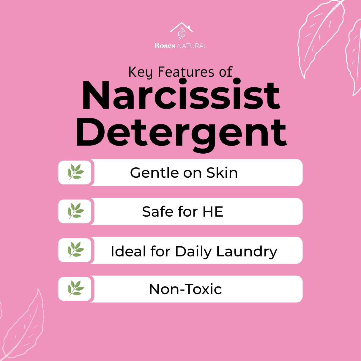 Narcissist 3-in-1 Laundry Detergent, Super Concentrated, All-Natural, Sulfate-Free, 32 oz, Plant-based, Non-Toxic, Sensitive-Skin Approved, Made in