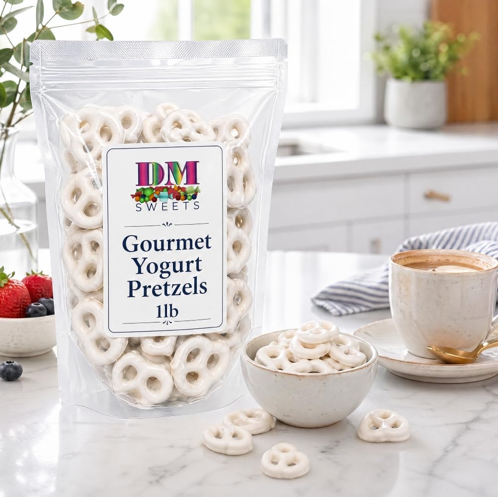 Yogurt Covered Pretzels - 1 lb Resealable Bag | Sweet & Crunchy Snack | Gourmet Yogurt?Dipped Pretzel Treats | Perfect for Gifting, Parties
