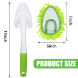 Microfiber Duster for Cleaning, Hand Washable Dusters with 4 pcs Replaceable Microfiber Head,Wet and Dry Use, Detachable Cleaning Supplies for Office