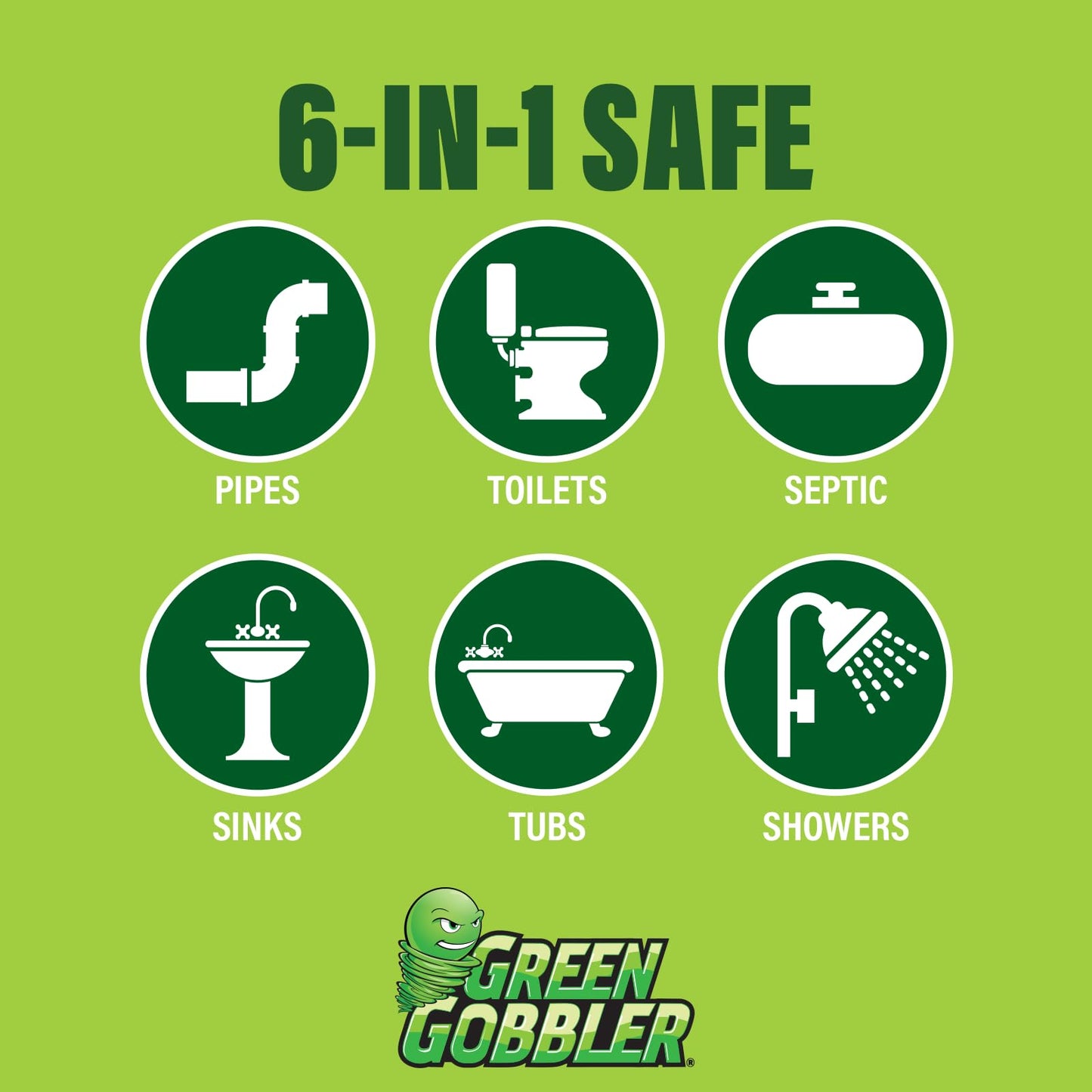 Green Gobbler Liquid Hair Drain Clog Remover | For Toilets, Sinks, Tubs & Fresh Scent Drain Sticks | 12 Pack | Drain Cleaner & Deodorizer