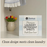 D Domus Eco-Friendly Laundry Detergent Sheets - Fresh Linen Scent, Plastic-Free, Pre-Measured, Dissolvable, Safe for All Machines, 60 Loads