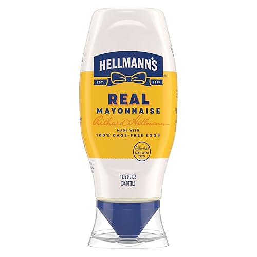 Hellmann's Real Mayonnaise Real Mayo Squeeze Bottle For a Creamy Sandwich Spread or Condiment Gluten Free, Made With 100% Cage-Free Eggs 11.5 oz